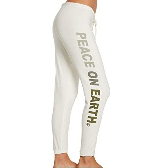 Chaser Pants - Chaser Joggers Womens Size S Peace On Earth Graphic Sweatpants Drawstring NWT